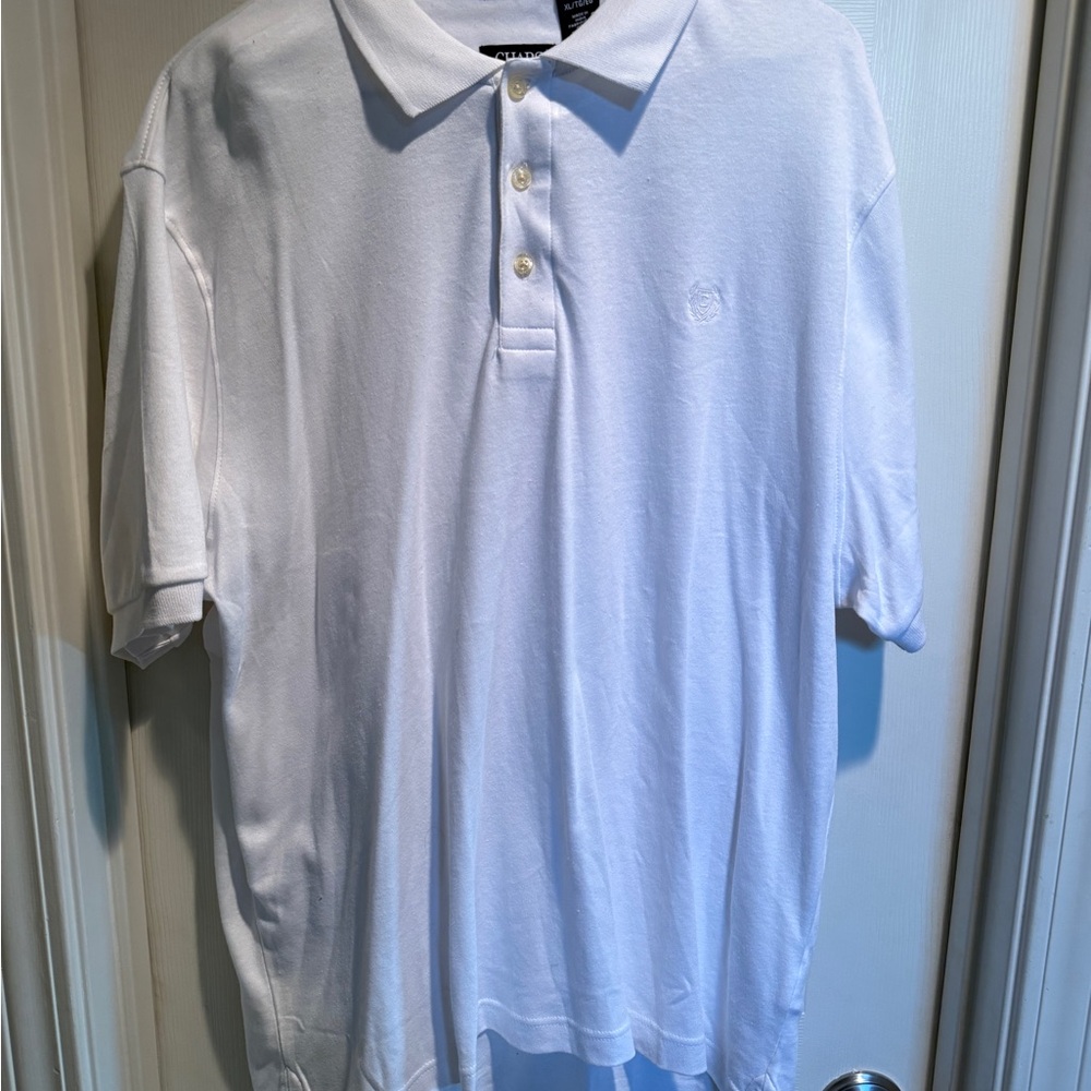 Chaps Polo Shirt Men’s XL Cotton Blend Classic Fit White